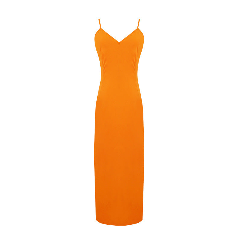 Big Sister'S Heavy Crepe Silk Suspender Dress