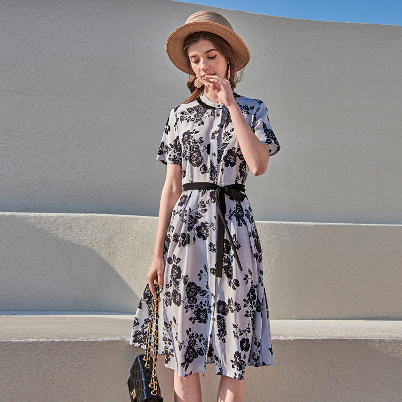 European And American Silk High-End Women'S Silk Dress