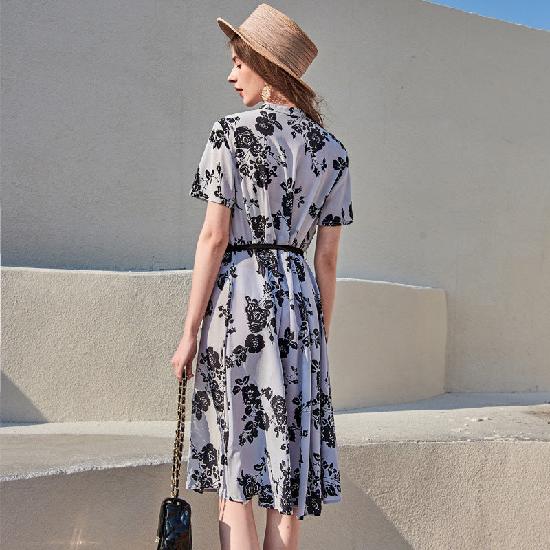 European And American Silk High-End Women'S Silk Dress