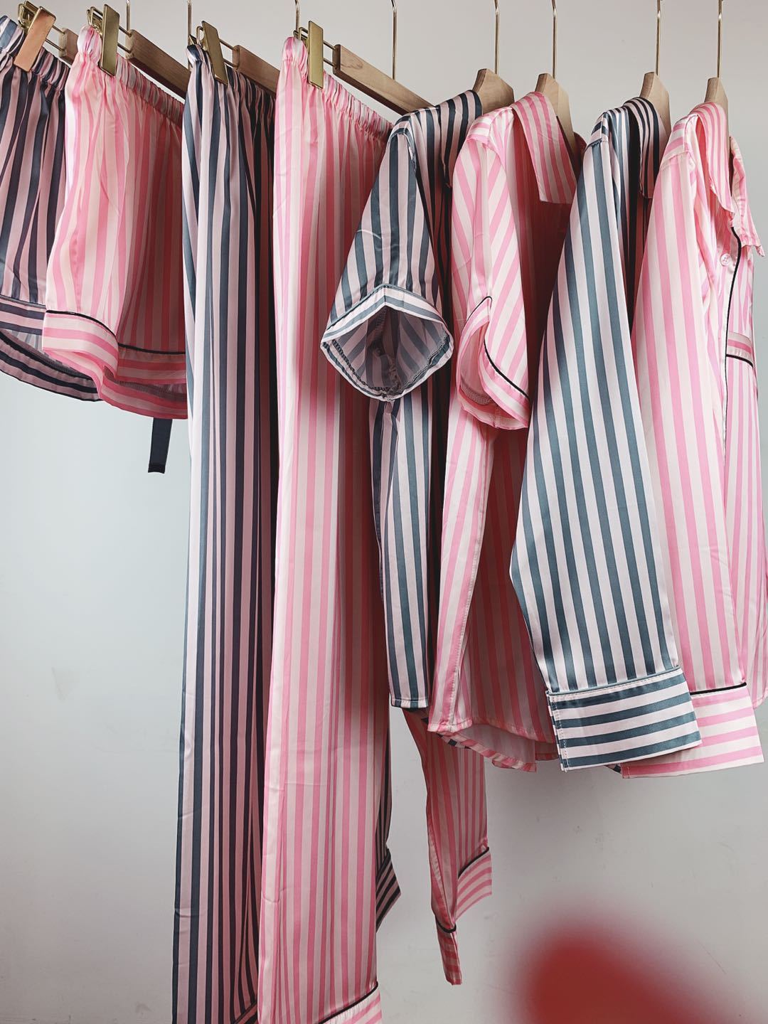 European And American Satin Silk Pajamas Women's Cardigan Set