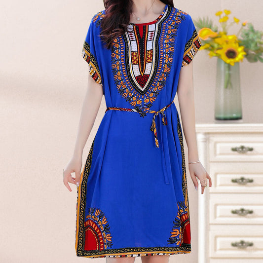 Summer New Cotton Silk Mid-length Slim Dress