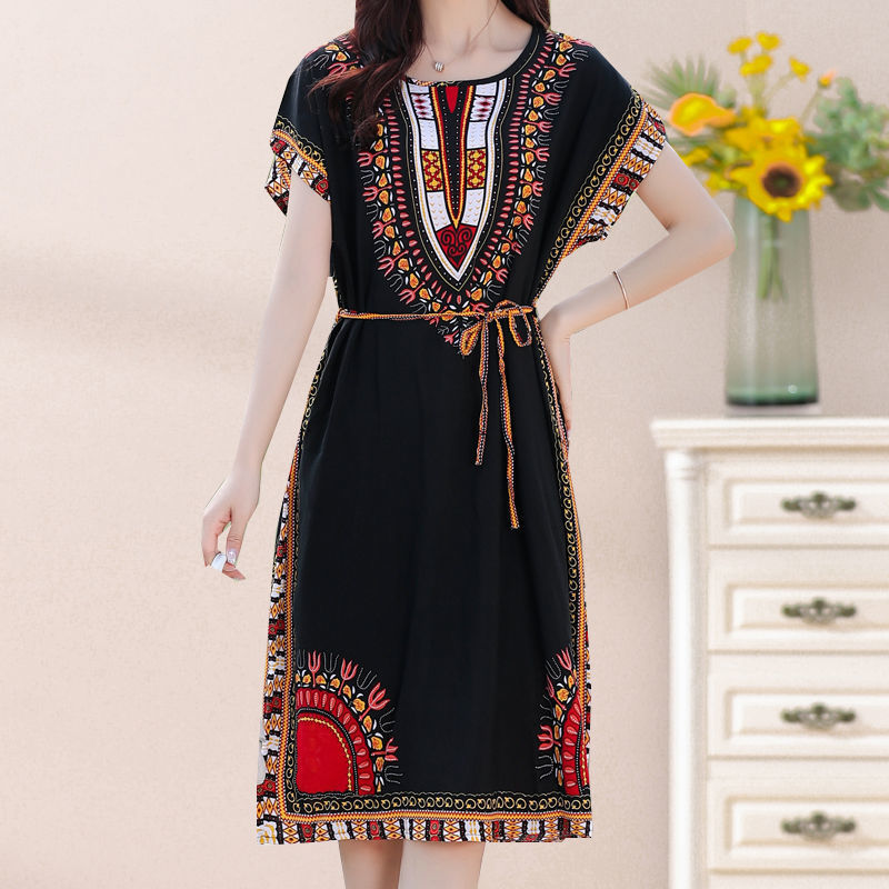 Summer New Cotton Silk Mid-length Slim Dress