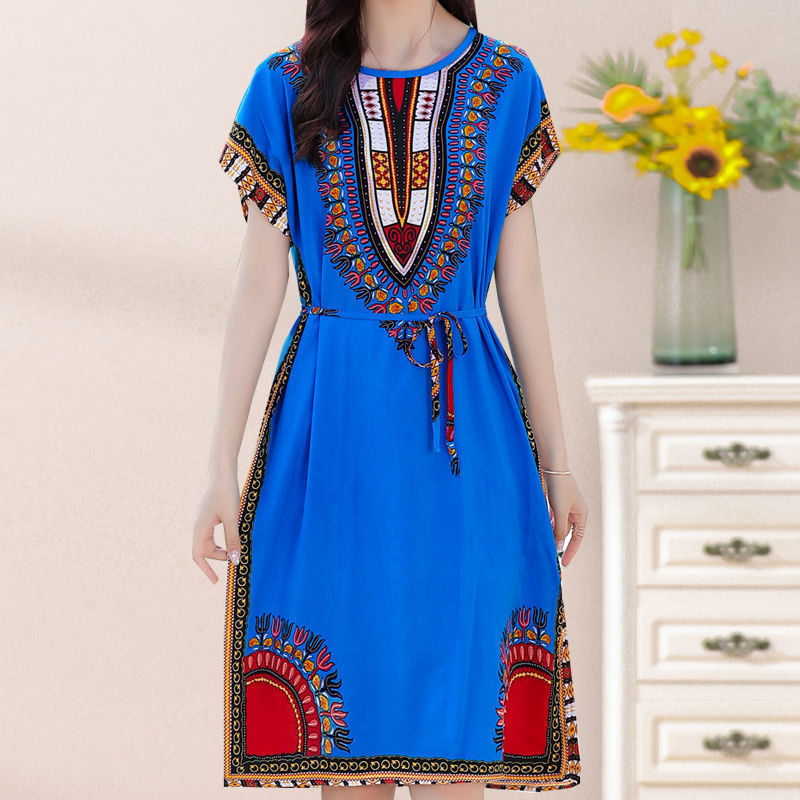 Summer New Cotton Silk Mid-length Slim Dress