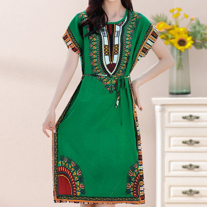 Summer New Cotton Silk Mid-length Slim Dress