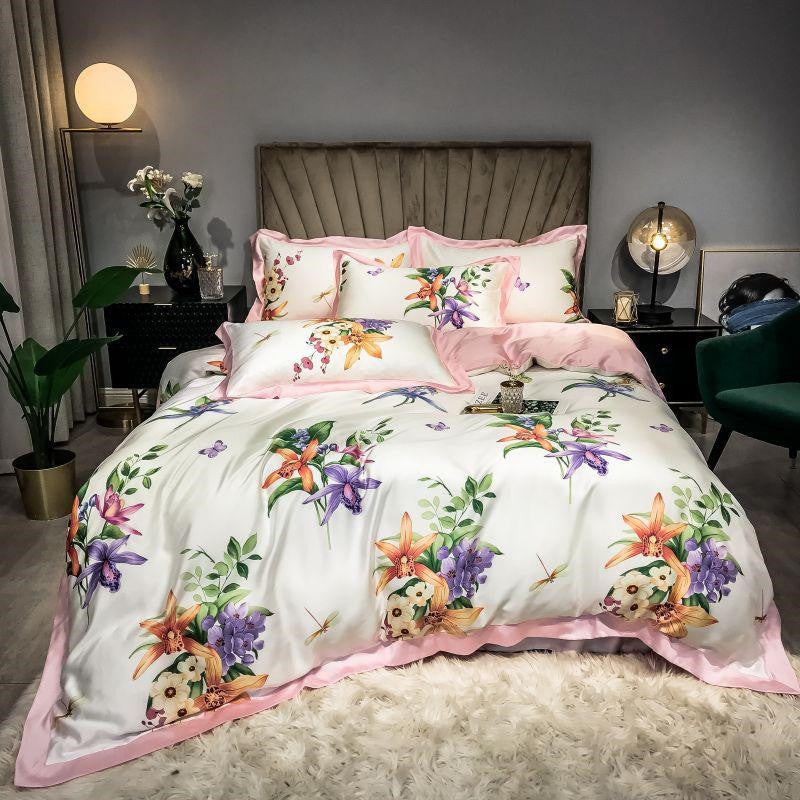 Lyocell Summer Cool Silk Skating Flower Quilt Cover