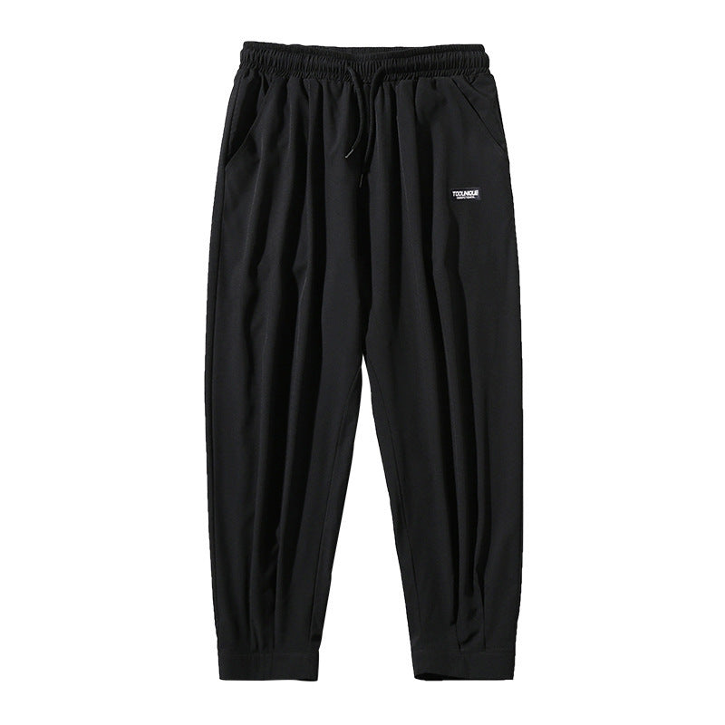 Cool Ice Silk Pants Thin Drape High Waist