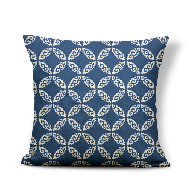 Blue Geometric Pillowcase Lattice