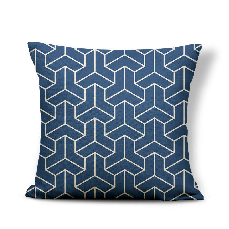 Blue Geometric Pillowcase Lattice
