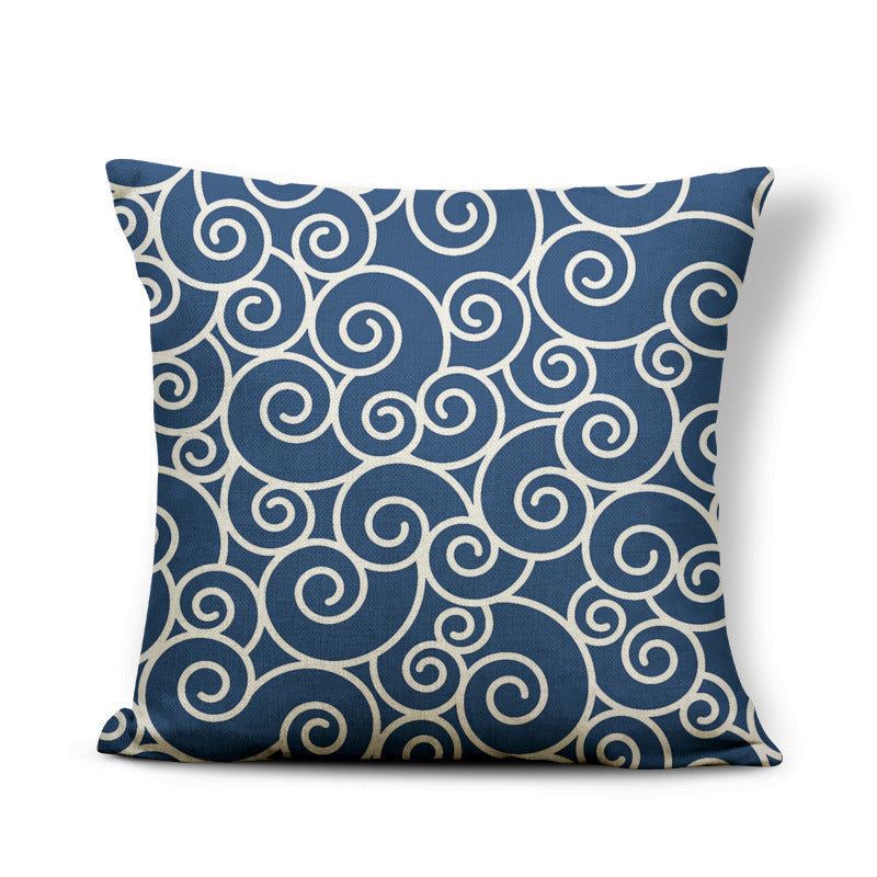 Blue Geometric Pillowcase Lattice