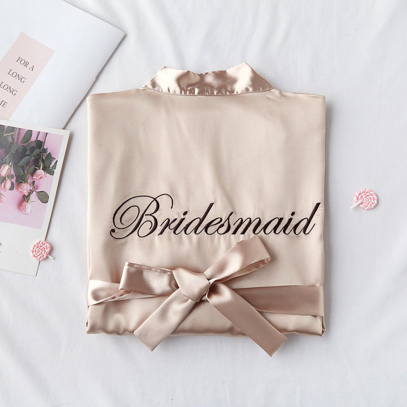 Bridesmaid Red Bridal Dressing Gown Suspender Dress Home Night Gown