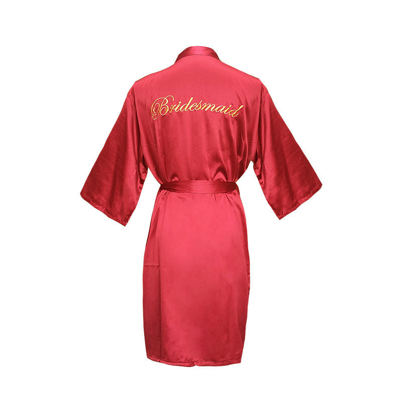 Bridesmaid Red Bridal Dressing Gown Suspender Dress Home Night Gown