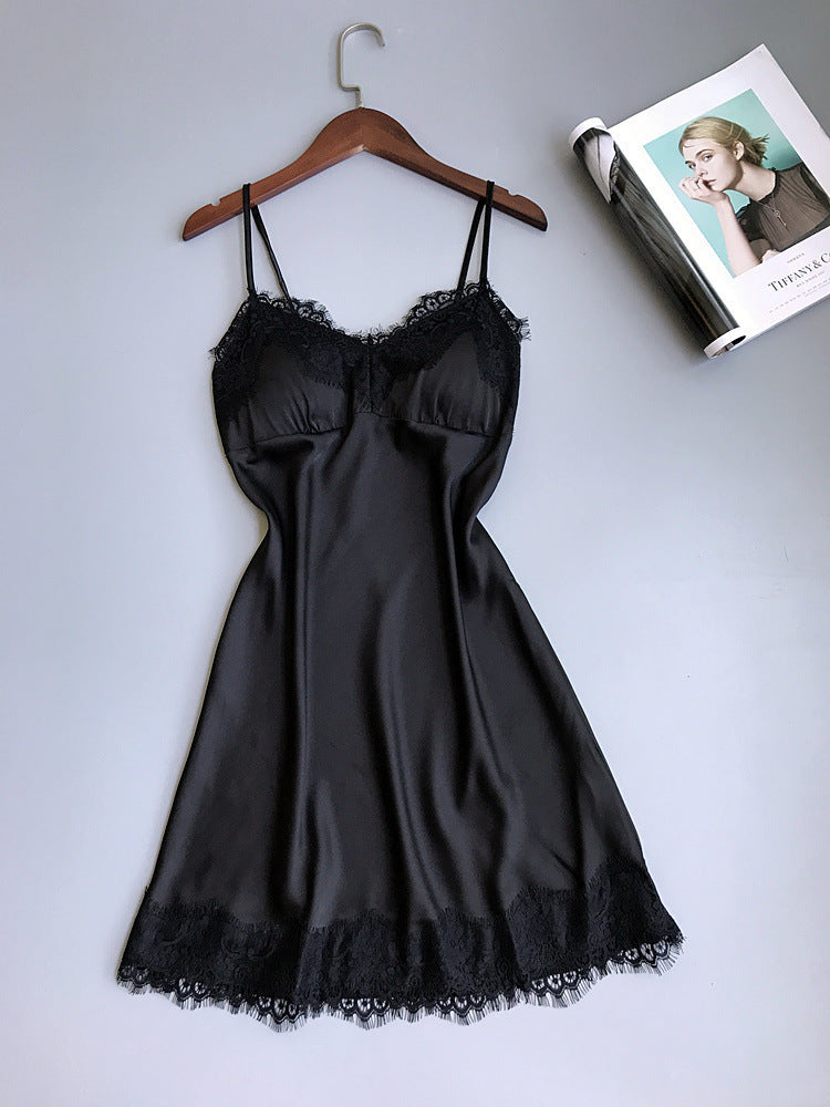 Comfortable silk suspender nightdress