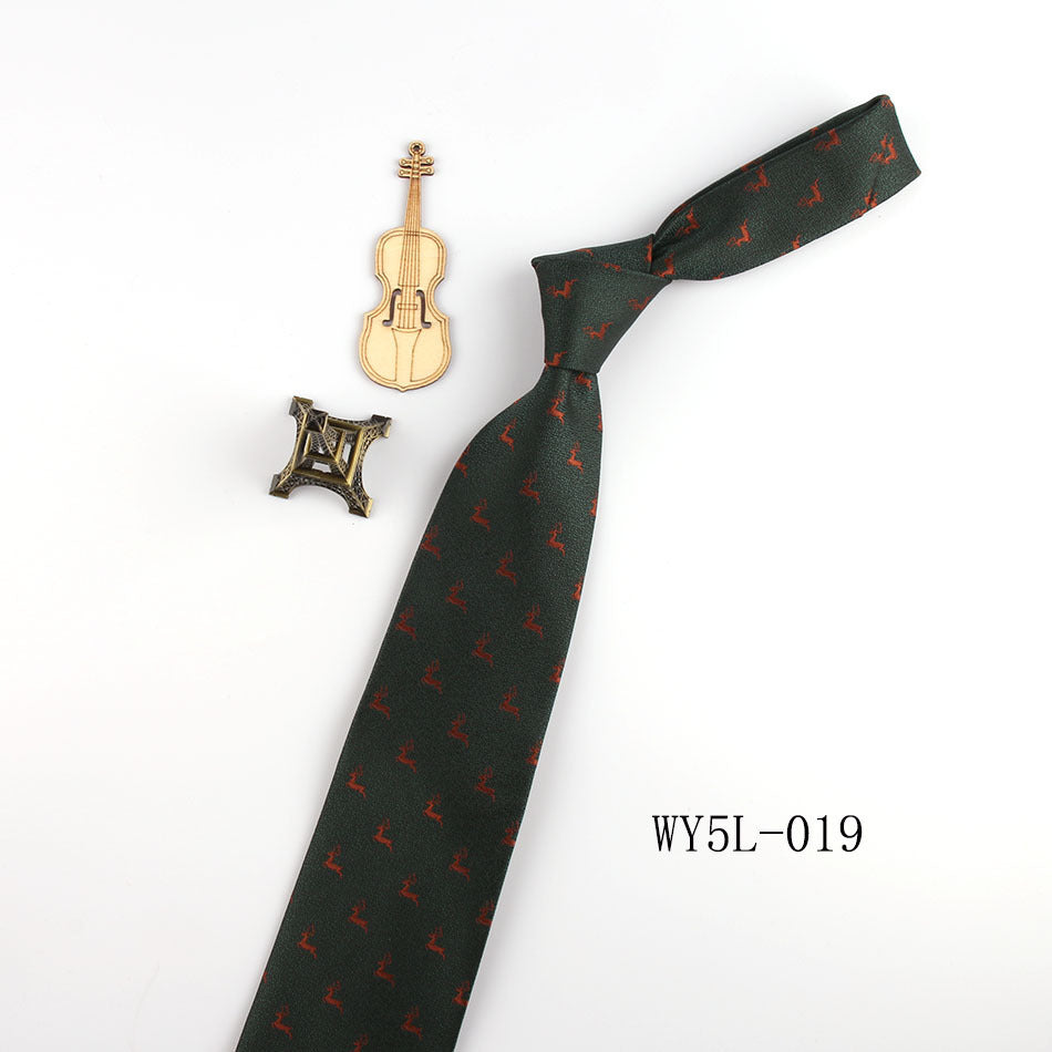 Business Clothing Tie Factory Wholesale Men's Trendy Striped Jacquard Polyester Silk Tie Work Workplace Amazon