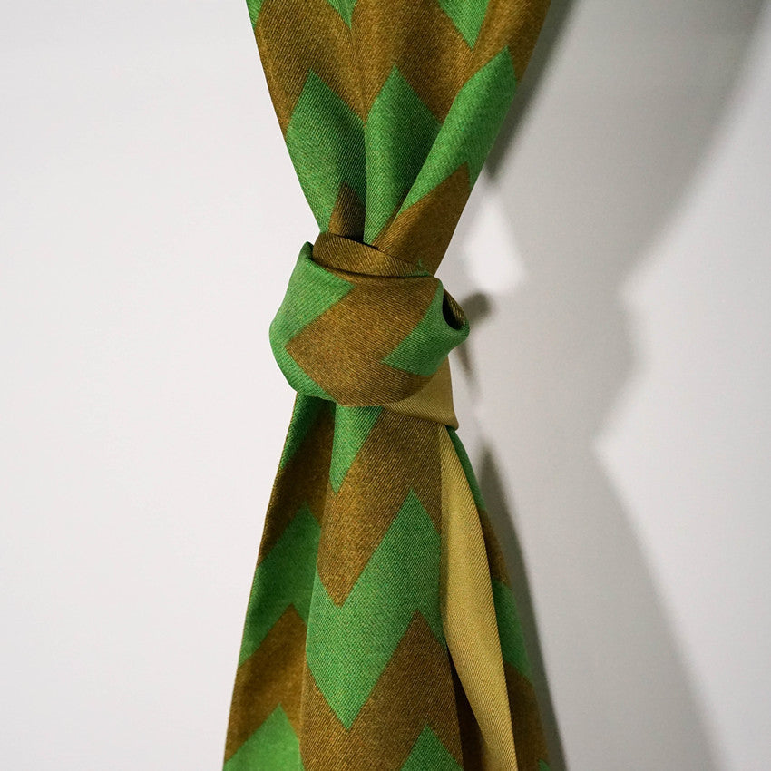 Green geometric silk scarf