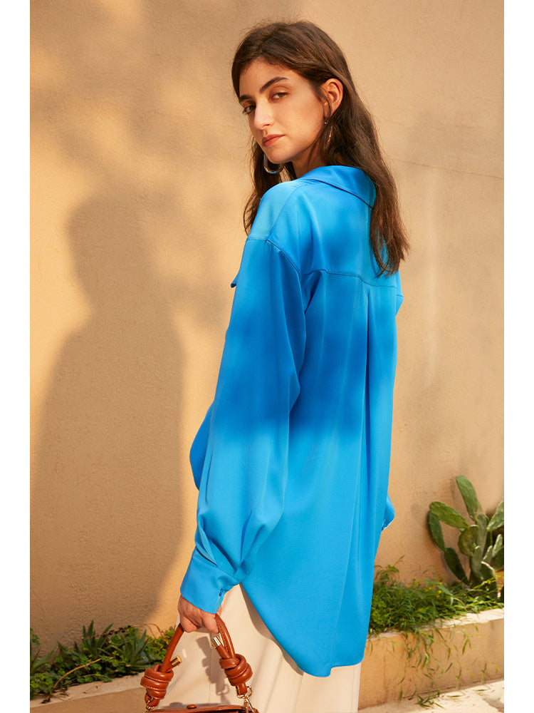 Long sleeve silk shirt
