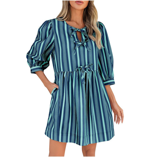 StripeWhim Bow-Tie Dress