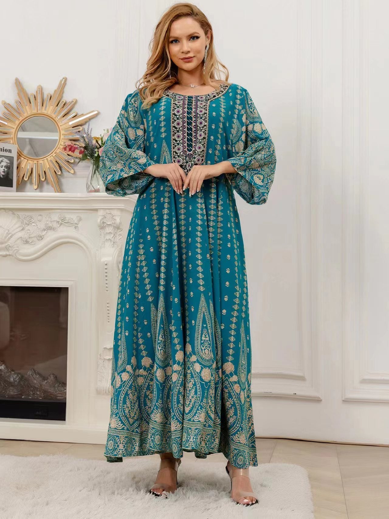 Ladies New Cotton Silk Fashion Floral Dress