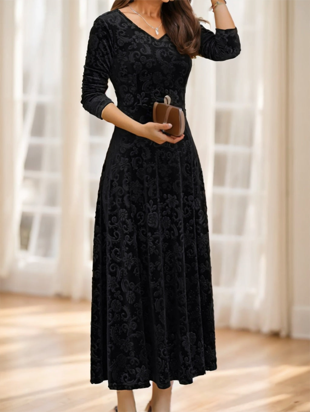 Veloura Bloom Velvet Dress