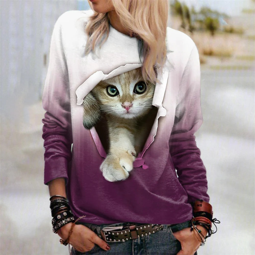 WhiskerGlow Gradient Pullover