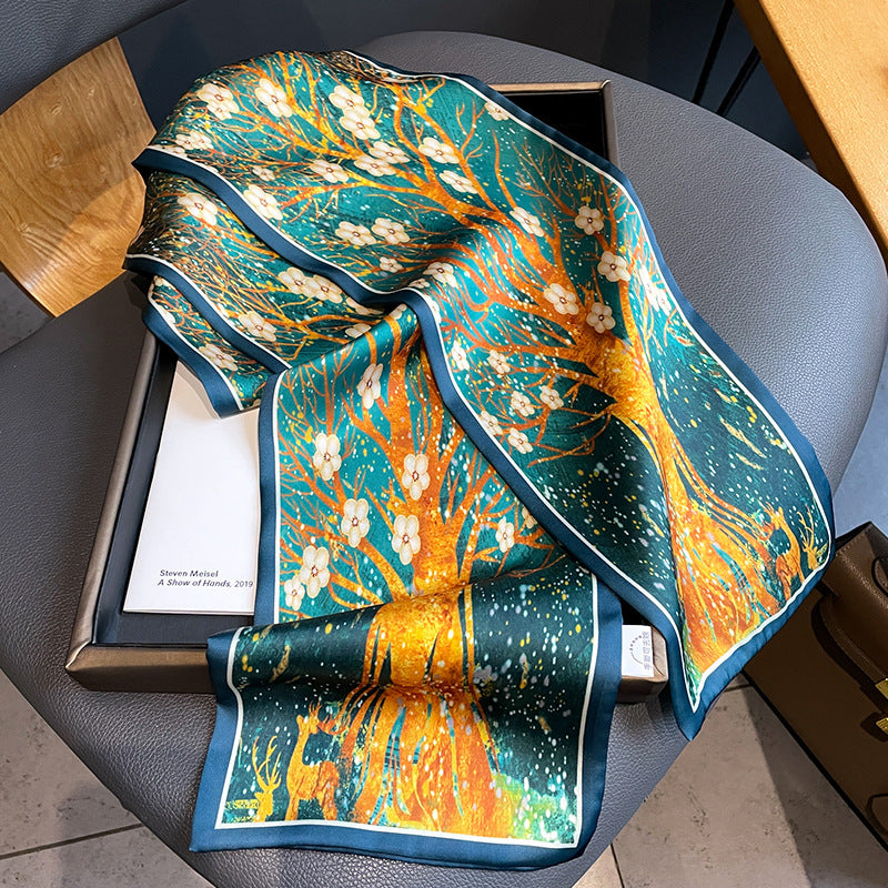 Women's Imitation Silk Scarf Fashion Personality