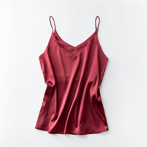Women's short sleeveless ice silk top
