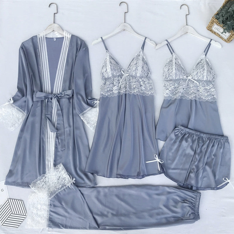 Spring and summer ice silk women's pajamas