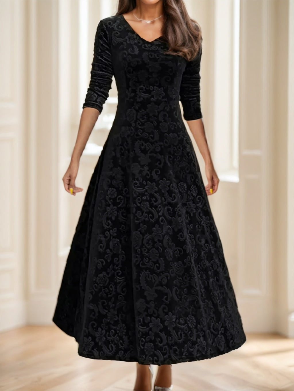 Veloura Bloom Velvet Dress