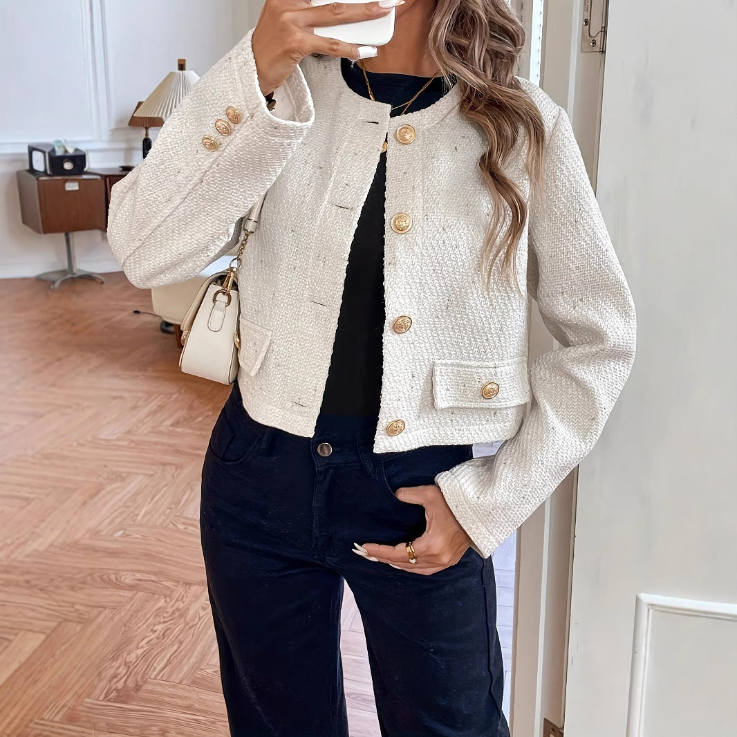 IvoryGrace Slim Wool Elegance Coat