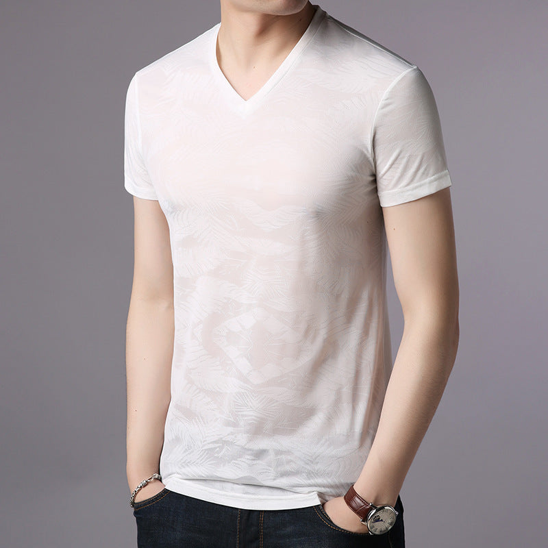 Men's ice silk short sleeve T-shirt
