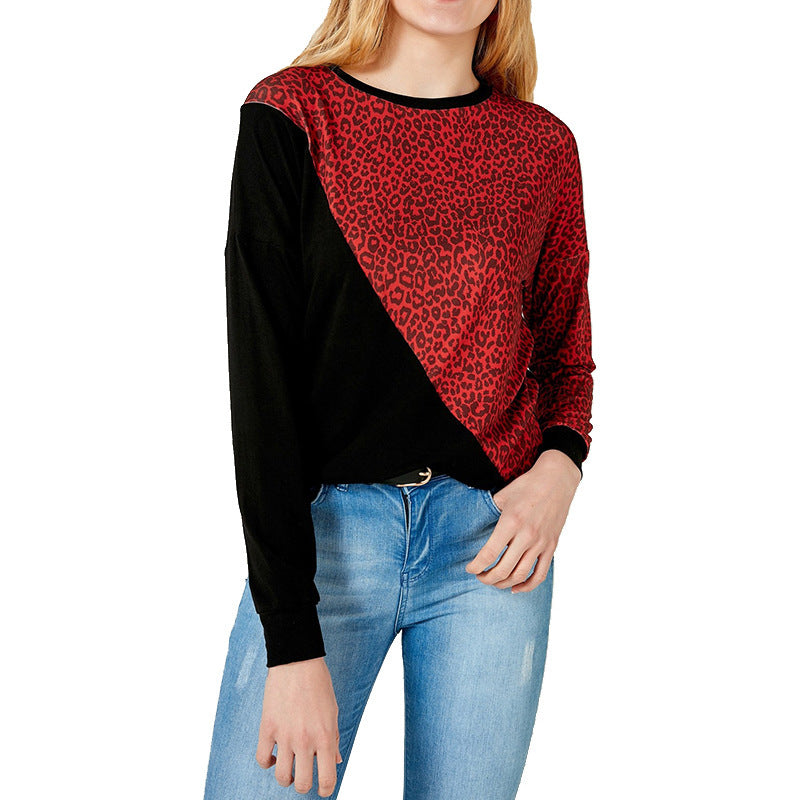 WildStitch Contrast Leopard Sweater
