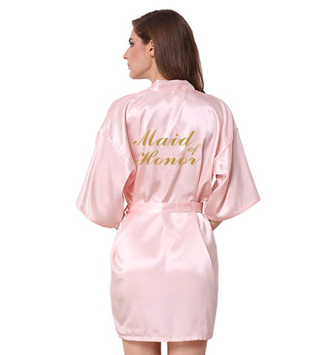Morning gown embroidered silk cardigan