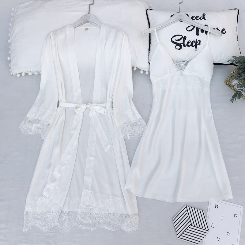 Spring and summer ice silk women's pajamas