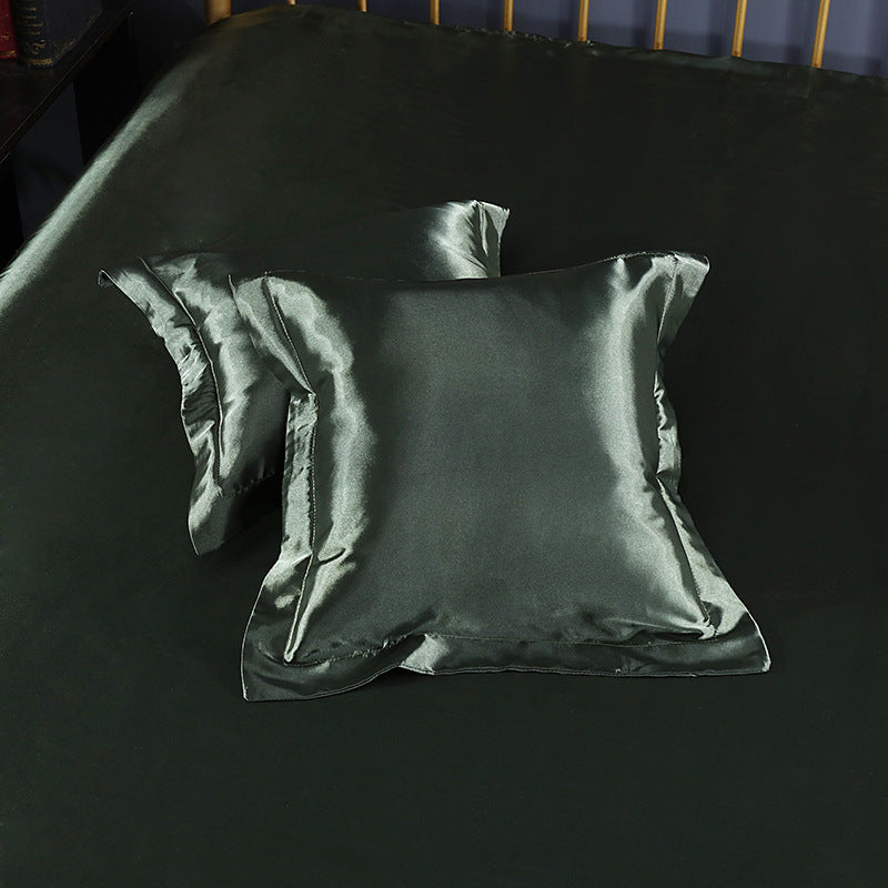 Pure color silk square pillowcase