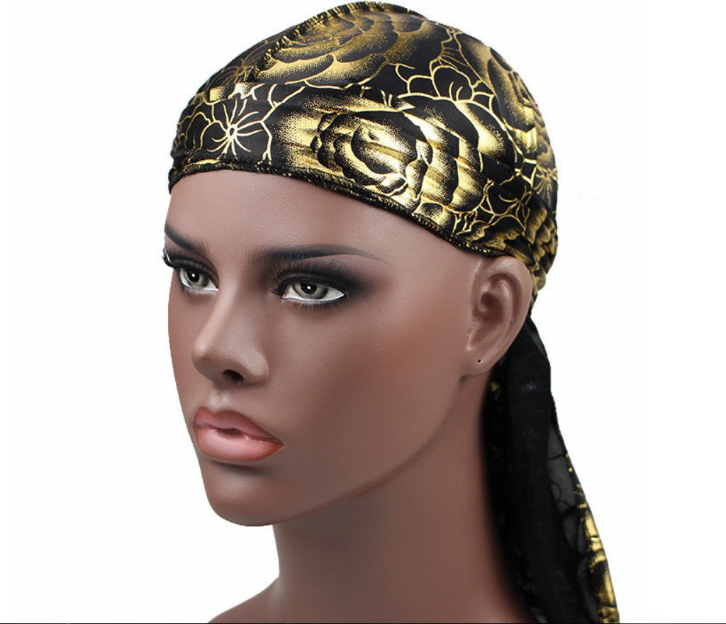 Rose imitation silk long tail pirate hat
