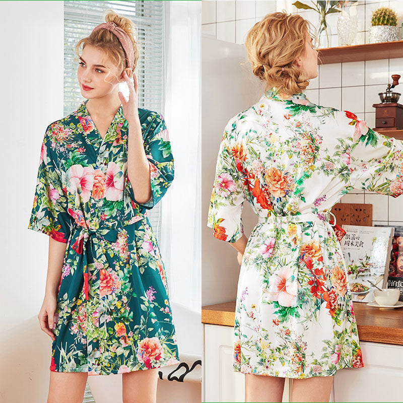 Ladies silk home night gown