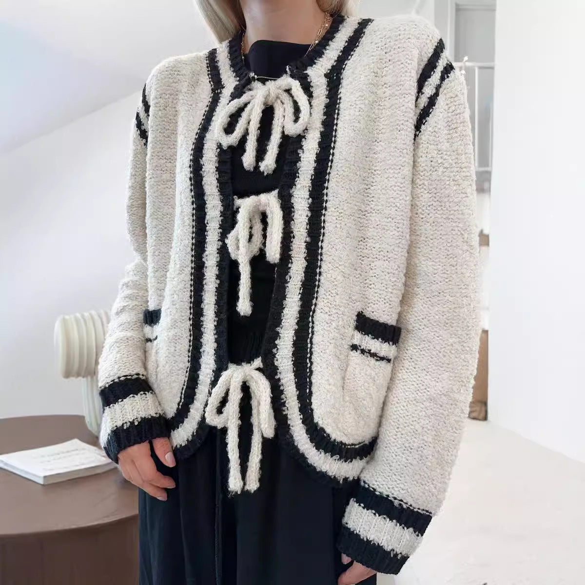 KnitEase Lace-up Pocket Coat