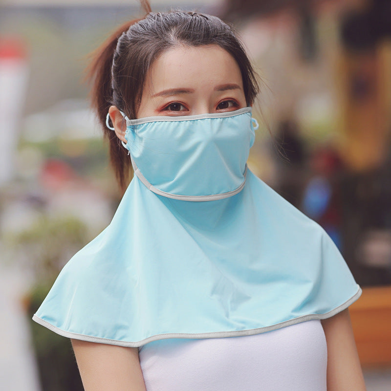 Sunscreen ice silk drinking mask women