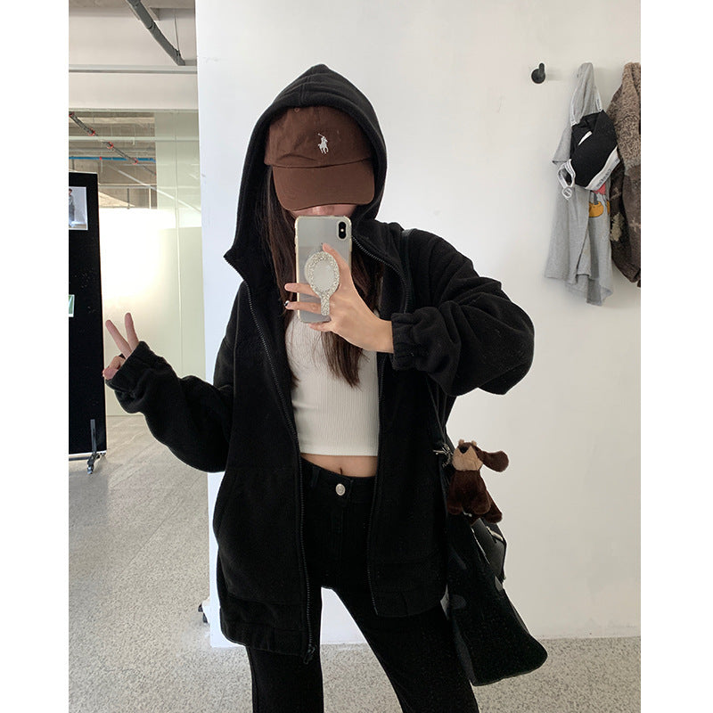 EmbroiWarm Hooded Fleece Coat