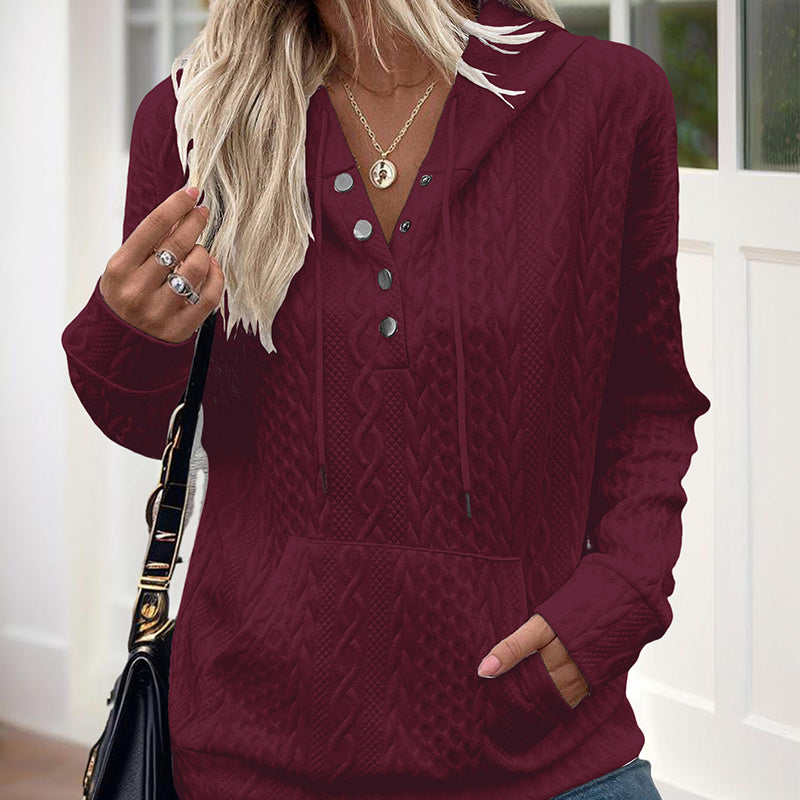 TexturaVibe Button Hoodie