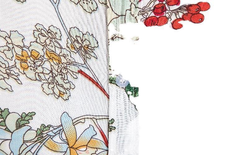 Patterned silk-cotton shirt with short sleeves