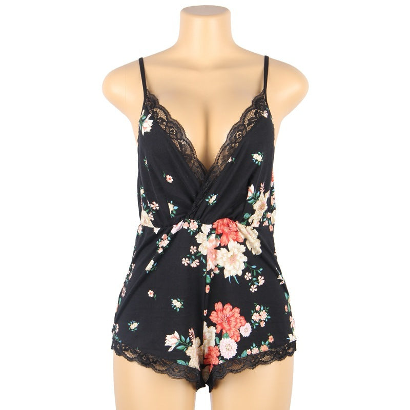 Household Clothing Printed Milk Silk Sling Conjoined