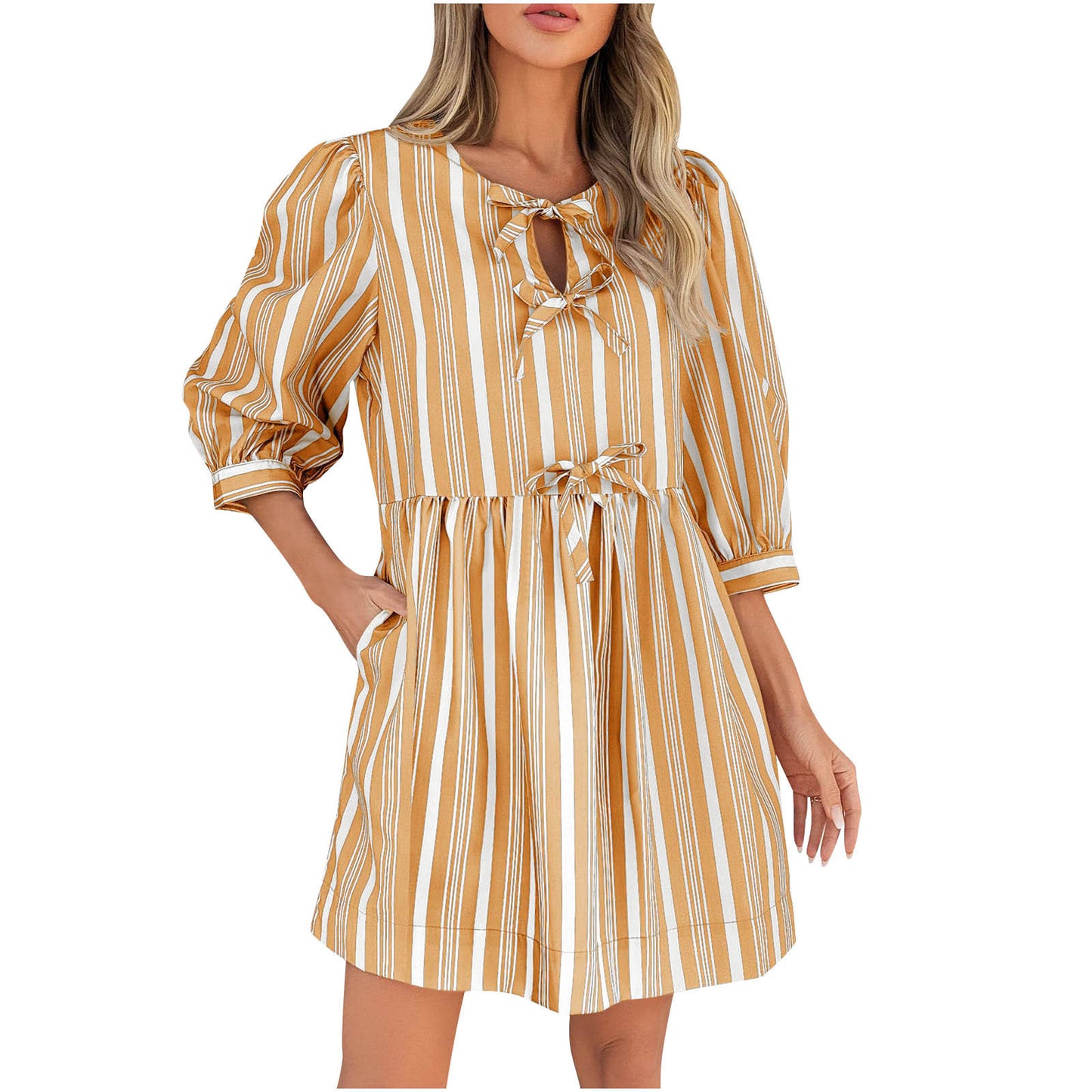 StripeWhim Bow-Tie Dress
