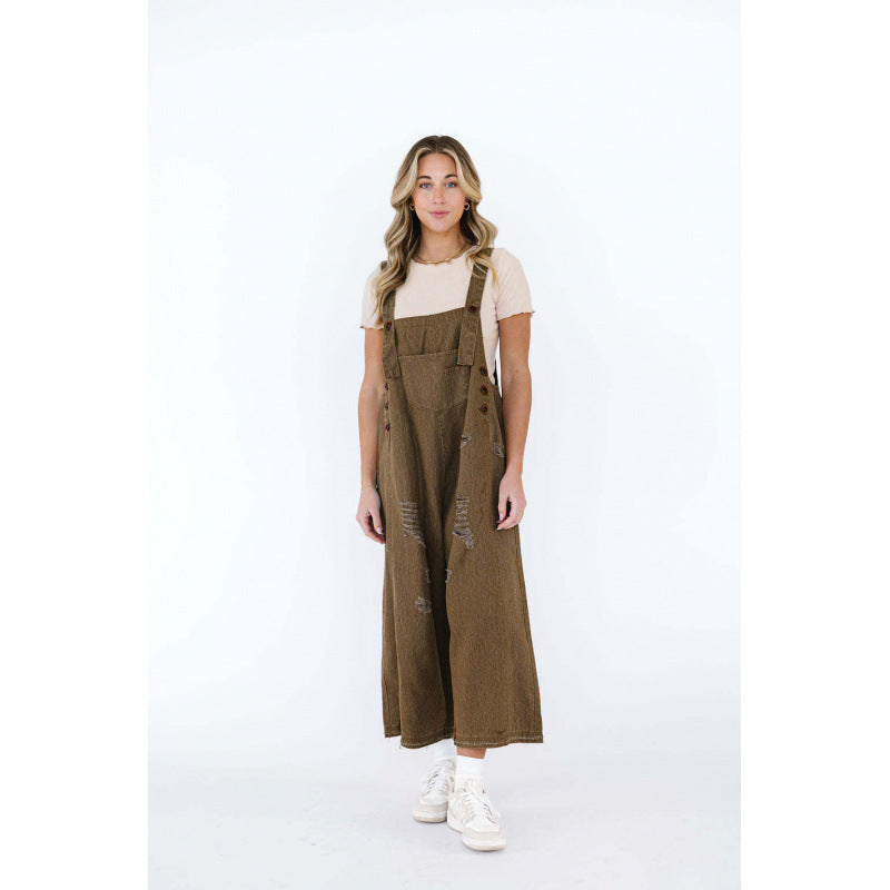 Vintage Rebel Wide-Leg Overalls