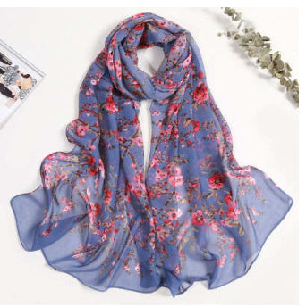 Summer Lotus Pond Moonlight Thin Silk Scarf