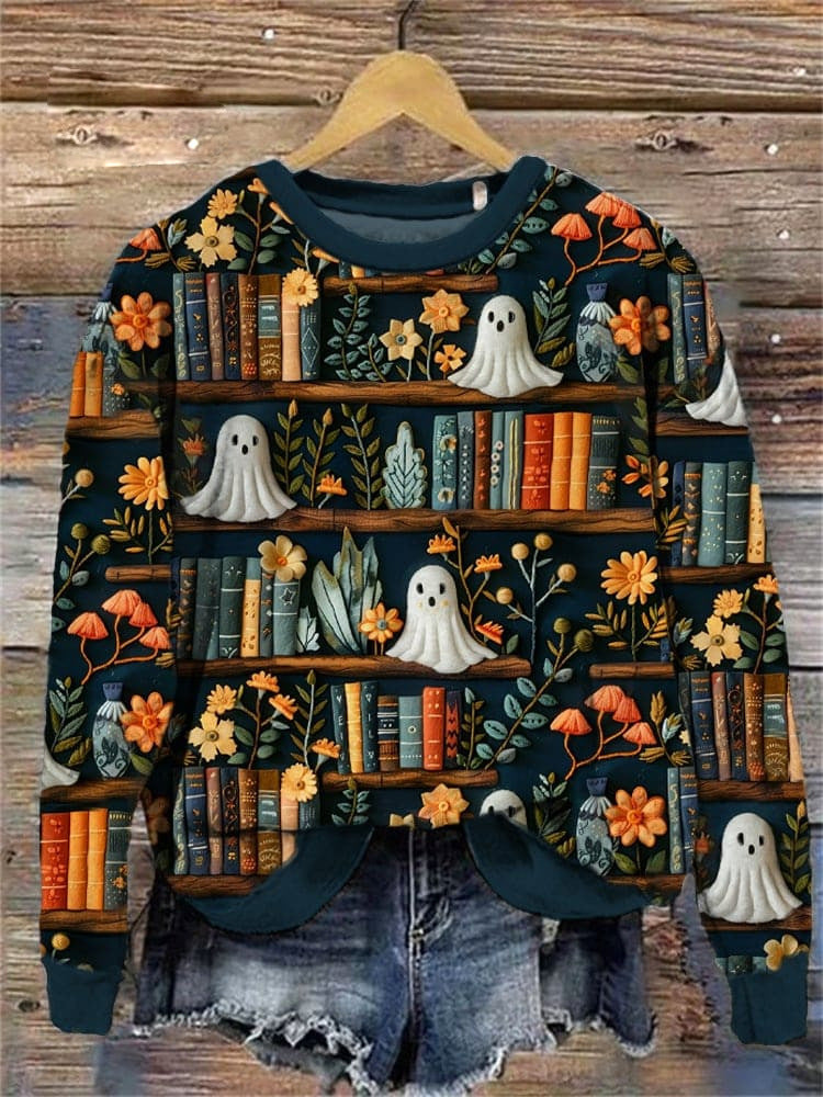 PumpkinCharm Digital Print Sweater