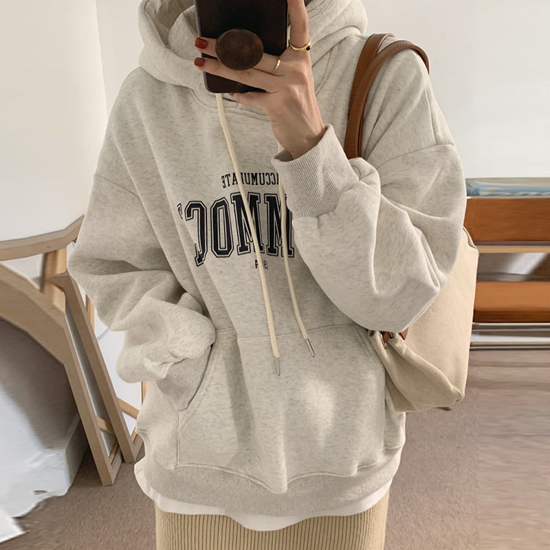 KoriScript™ Casual Letter Print hoodie
