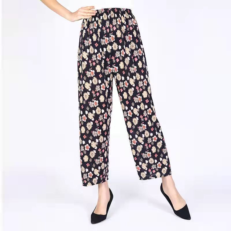 Women's Fashion Loose Casual Ice Silk Stretch Nine-quarter Pants