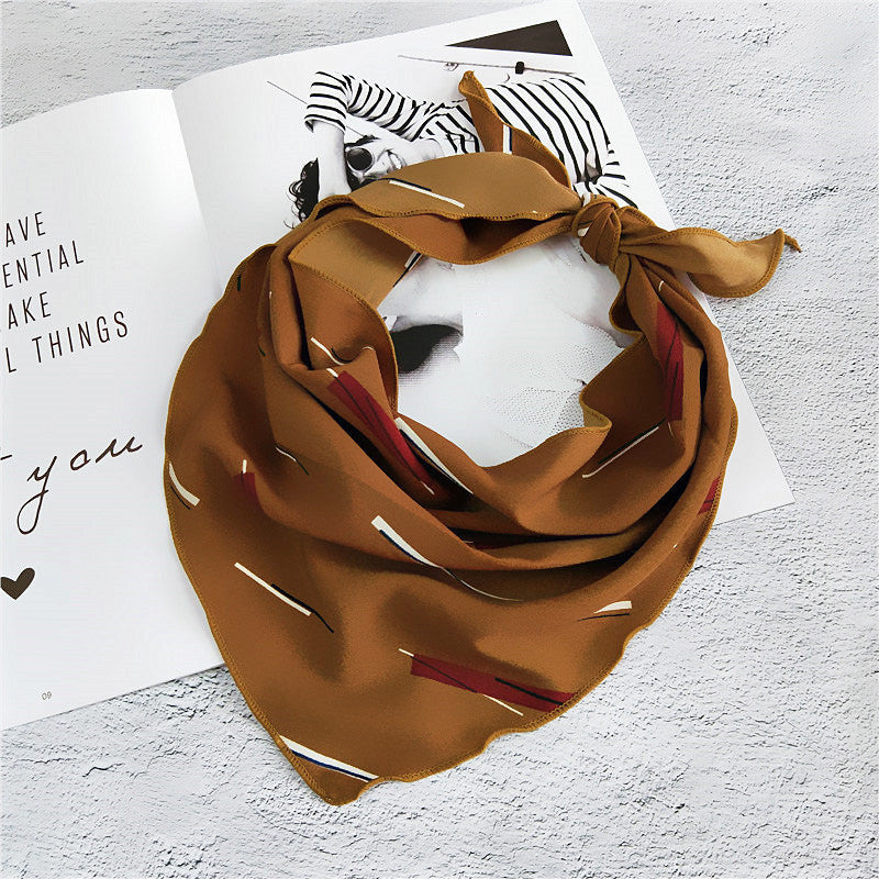 Decorative Printed Triangle Small Silk Scarf