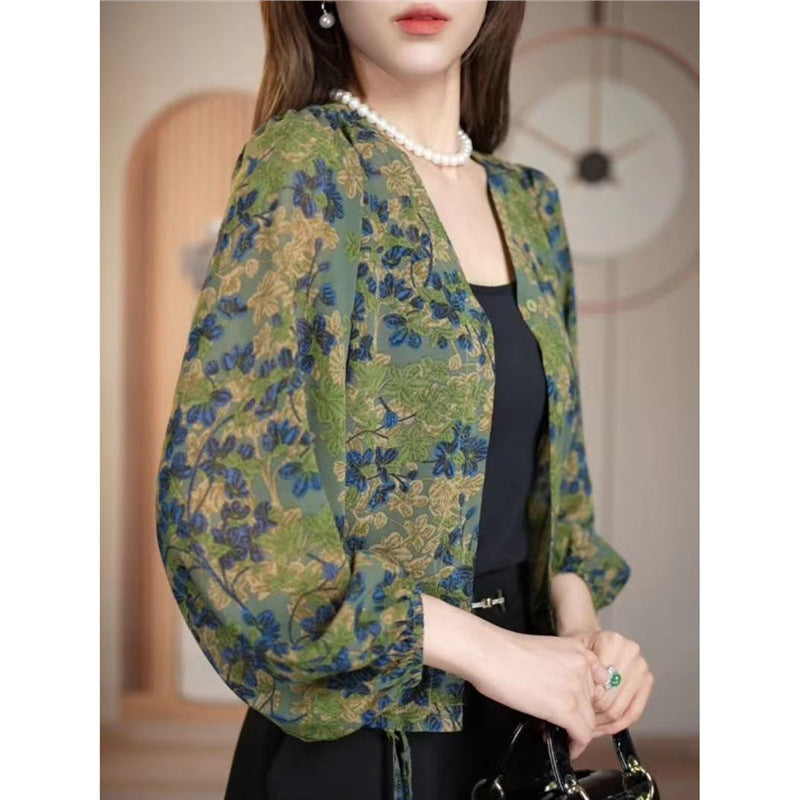 BloomEase Printed Shirt Coat
