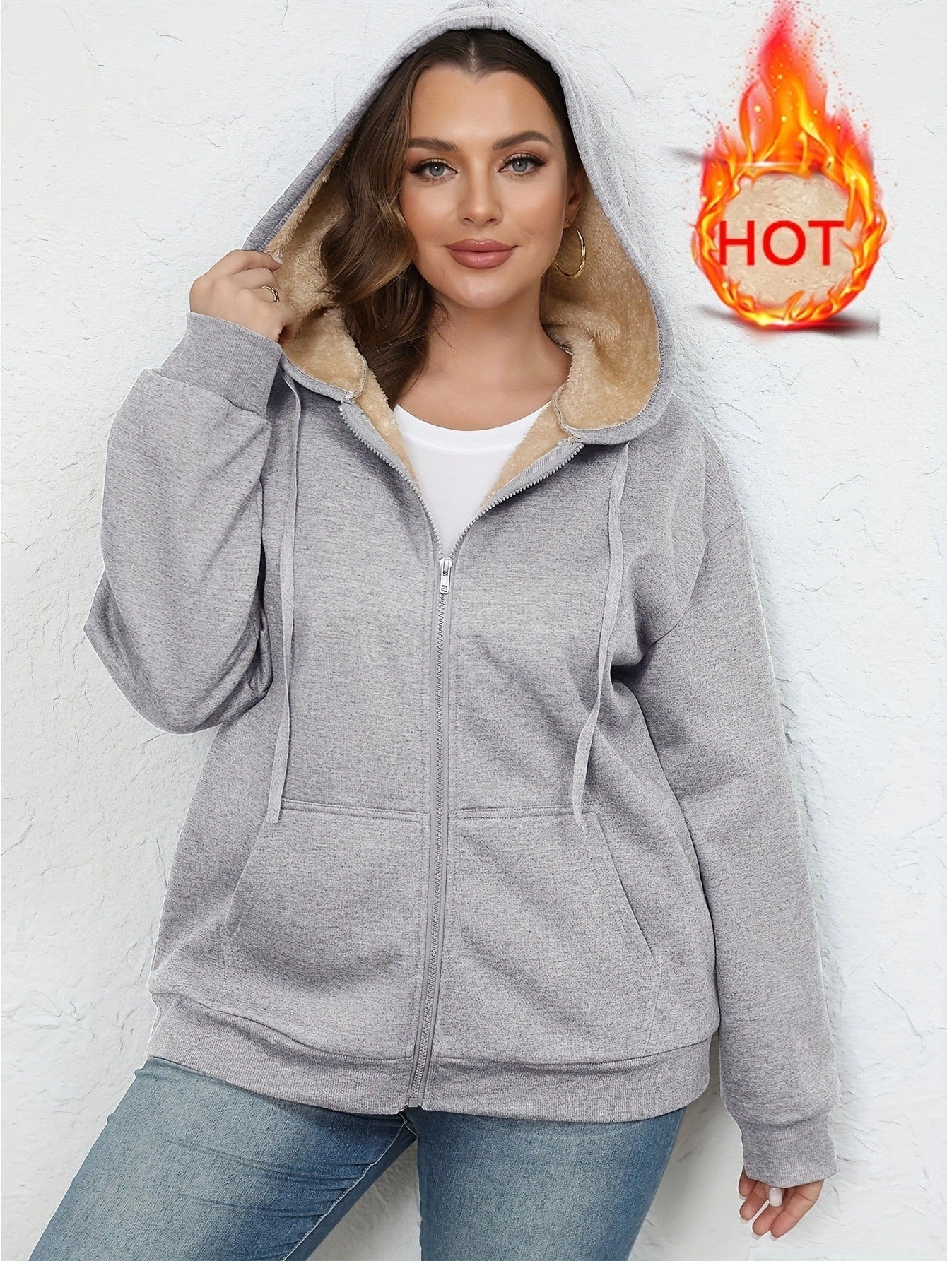 PlushEase Zipper Hoodie Coat